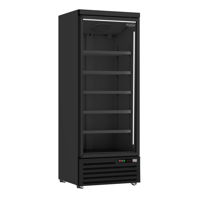 COMBISTEEL - Réfrigérateur 1 porte en verre noir