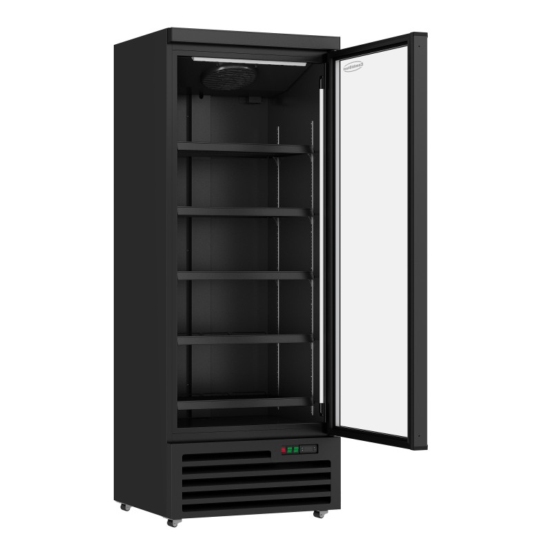 COMBISTEEL - Réfrigérateur 1 porte en verre noir