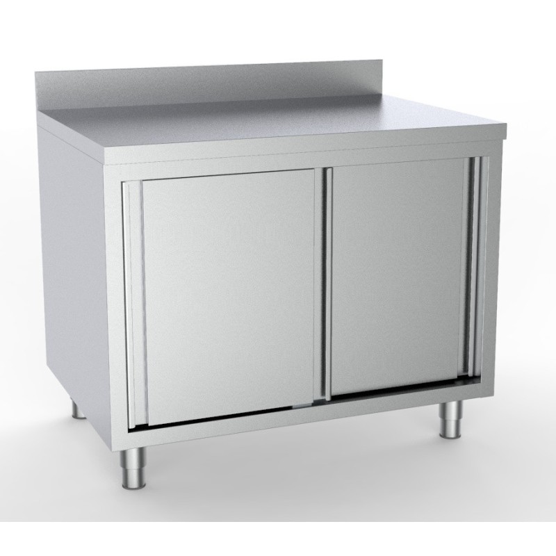 COMBISTEEL - Plan de travail avec portes coulissantes et bordure