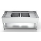 COMBISTEEL - Plonge inox étagère 2 centre