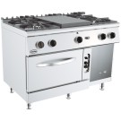 COMBISTEEL - Cuisinière plaques 4 bruleurs avec four gaz