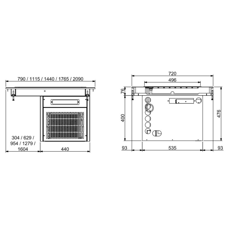 COMBISTEEL - Drop-in plan réfrigérée 2/1