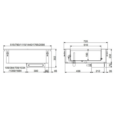 COMBISTEEL - Drop-in bain-marie 2/1 - remplissage d’eau automatique