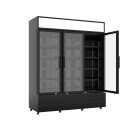 COMBISTEEL - Réfrigérateur 3 portes en verre noir