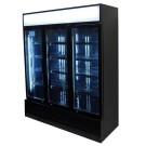 COMBISTEEL - Réfrigérateur 3 portes en verre noir