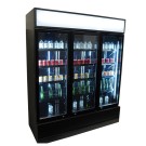 COMBISTEEL - Réfrigérateur 3 portes en verre noir