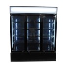 COMBISTEEL - Réfrigérateur 3 portes en verre noir