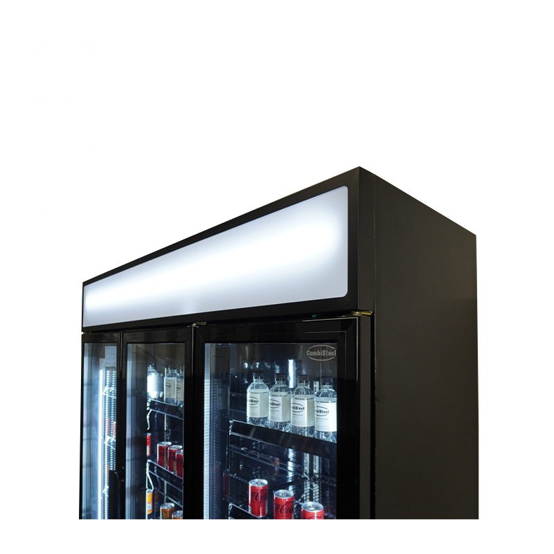 COMBISTEEL - Réfrigérateur 3 portes en verre noir