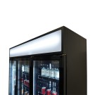 COMBISTEEL - Réfrigérateur 3 portes en verre noir