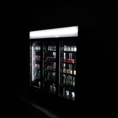 COMBISTEEL - Réfrigérateur 3 portes en verre noir