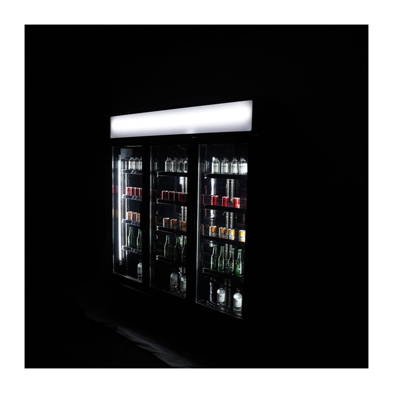 COMBISTEEL - Réfrigérateur 3 portes en verre noir