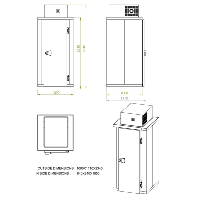 COMBISTEEL - Mini chambre froide positif