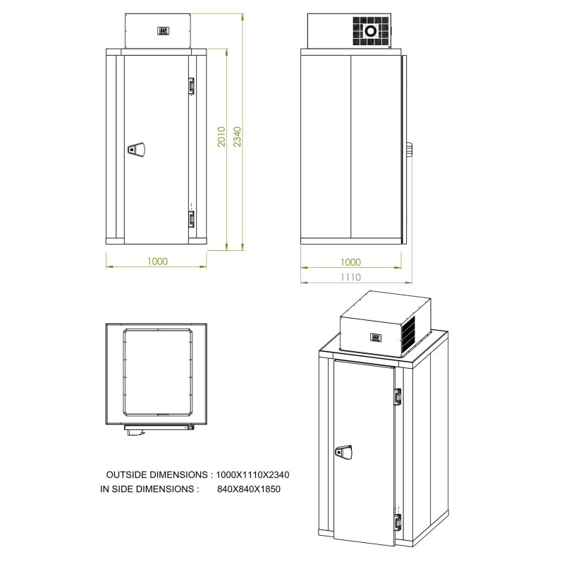 COMBISTEEL - Mini chambre frigorifiques  négatif