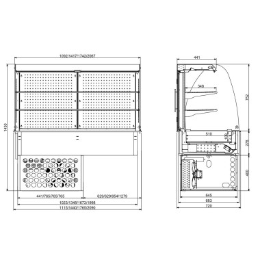 COMBISTEEL - Drop-in vitrine courbee réfrigérée - roll-up 4/1