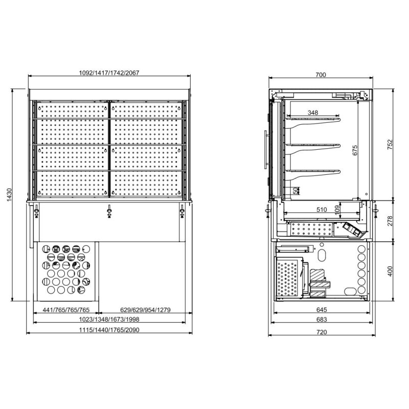 COMBISTEEL - Drop-in vitrine cubique réfrigérée