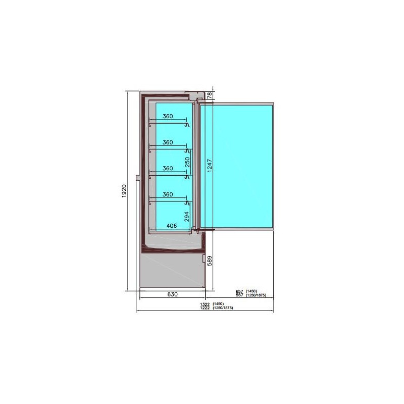 COMBISTEEL - Vitrine froide murale 2 portes