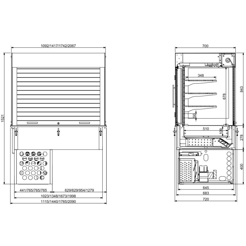 COMBISTEEL - Drop-in vitrine cubique réfrigérée