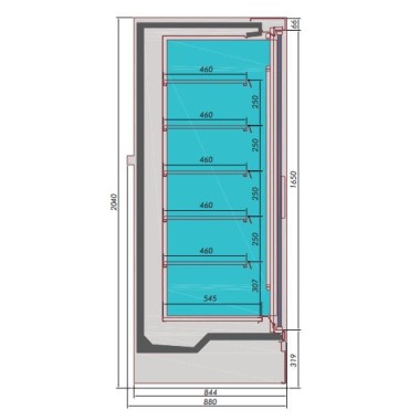 COMBISTEEL - Vitrine froide murale noire