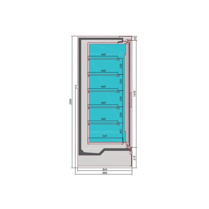 COMBISTEEL - Vitrine froide murale noire