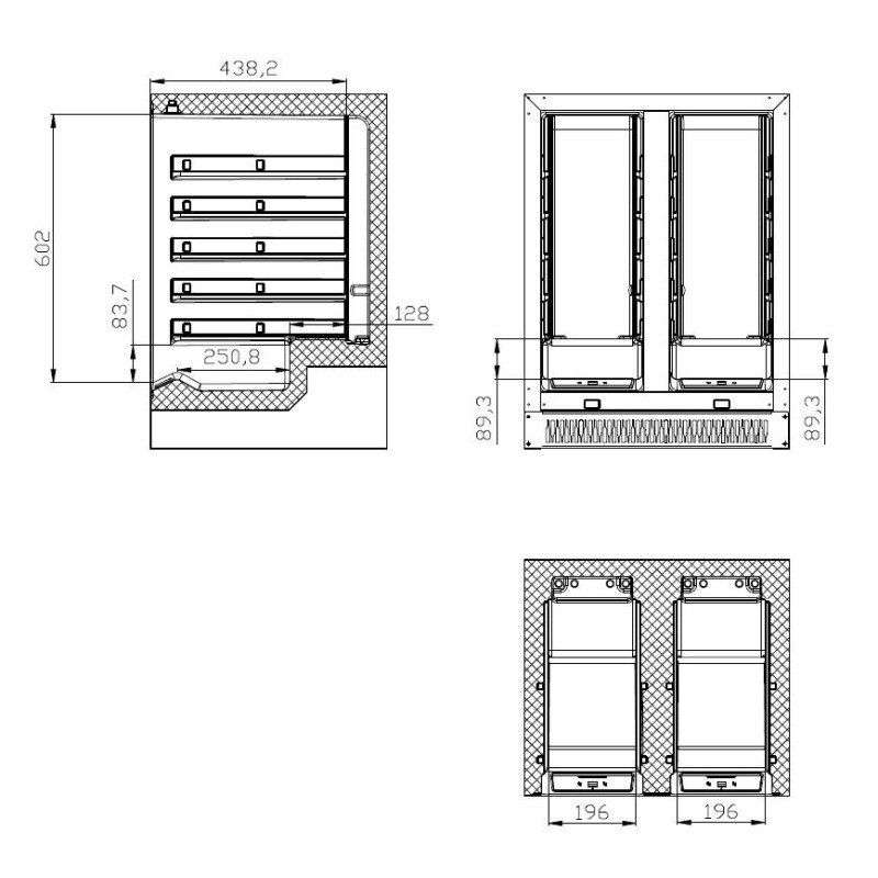 COMBISTEEL - Cave à vin 100l deux portes