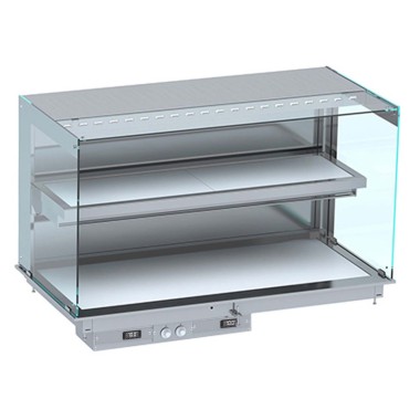 COMBISTEEL - Drop-in vitrine cubique chauffante avec plaque vitro ceramique modele mural - blanc 5/1