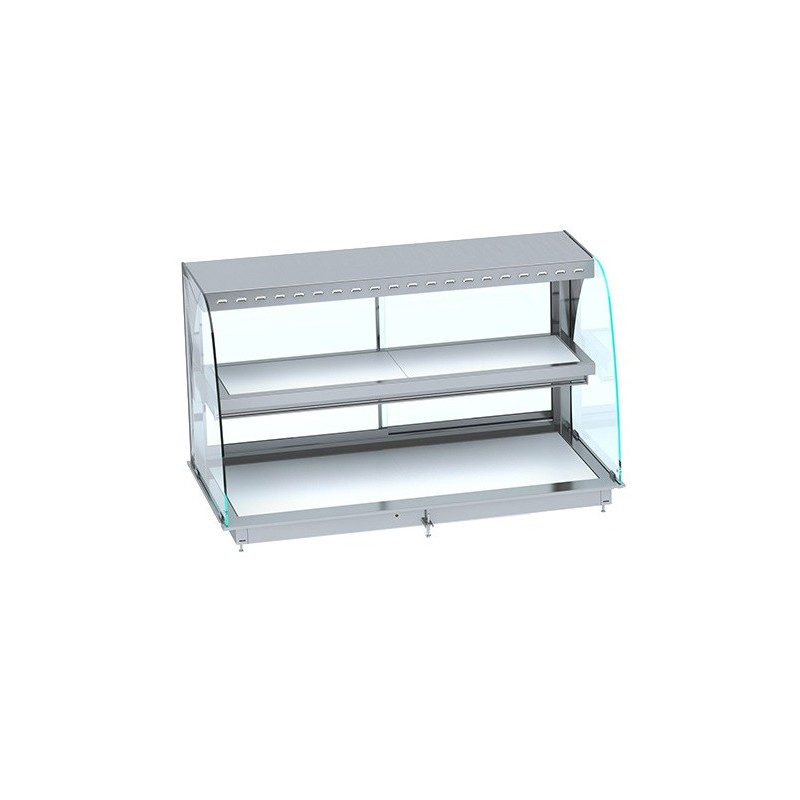 COMBISTEEL - Drop-in vitrine courbée chauffante avec plaque vitro