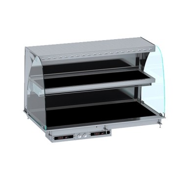 COMBISTEEL - Drop-in vitrine courbée chauffante avec plaque vitro
