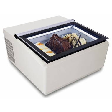 COMBISTEEL -  Table vitrine à crème glacée blanc