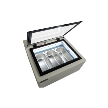 COMBISTEEL -  Table vitrine à crème glacée blanc