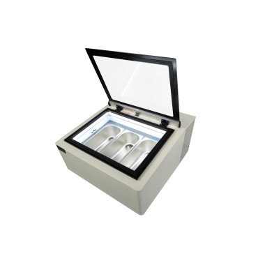 COMBISTEEL -  Table vitrine à crème glacée blanc