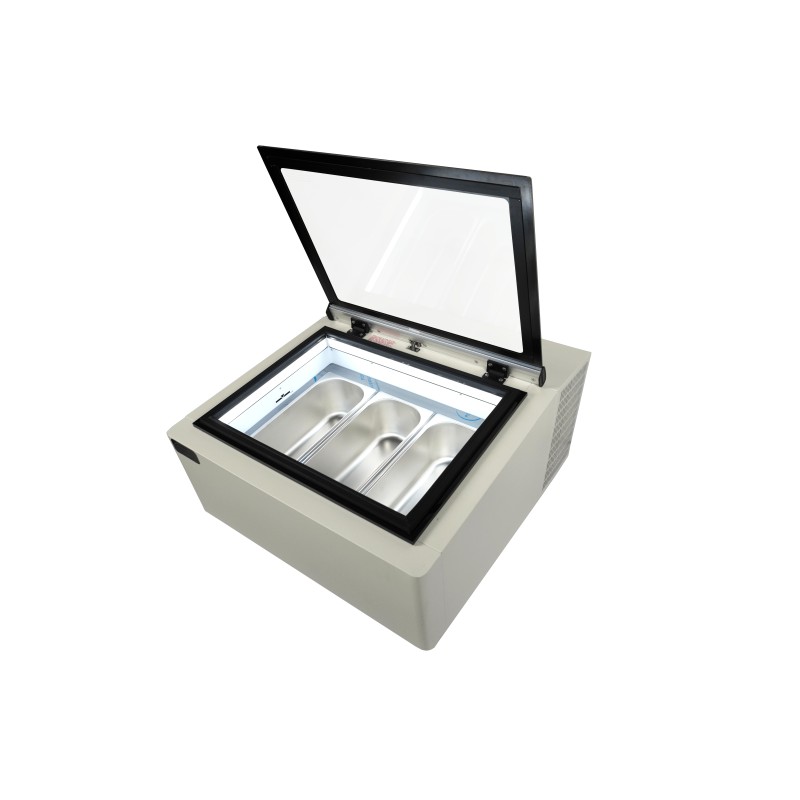 COMBISTEEL -  Table vitrine à crème glacée blanc