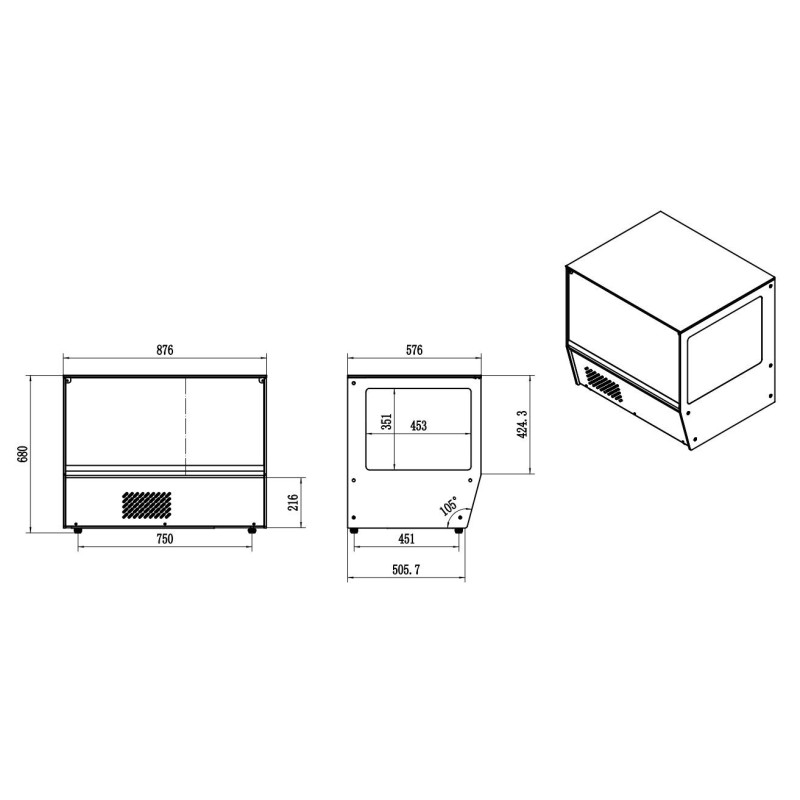 COMBISTEEL - Vitrine réfrigérée 159l