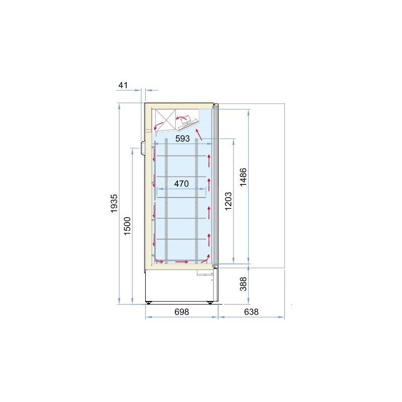 COMBISTEEL - Congélateur porte en verre ventilateur
