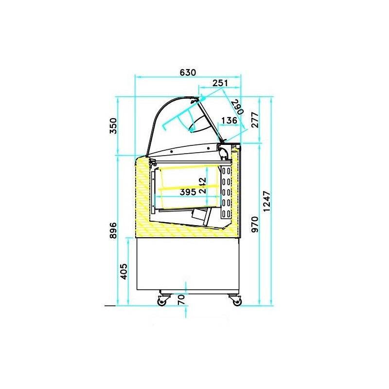 COMBISTEEL - Vitrine à creme glacée fiji 7