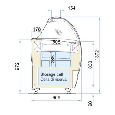 COMBISTEEL - Vitrine à creme glacée isabella 10