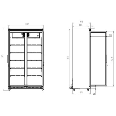 COMBISTEEL - Réfrigérateur 2 portes en verre avl-785r