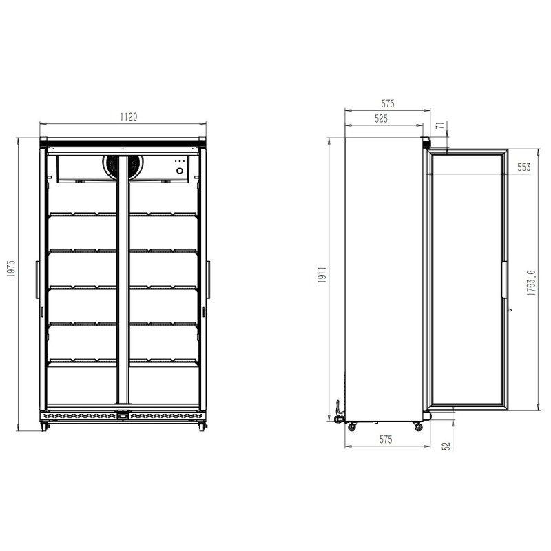COMBISTEEL - Réfrigérateur 2 portes en verre avl-785r