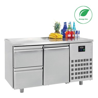 COMBISTEEL - Table réfrigérée 1 porte 2 tiroirs energy line