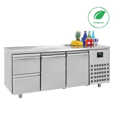 COMBISTEEL - Table réfrigérée 2 portes 2 tiroirs energy line