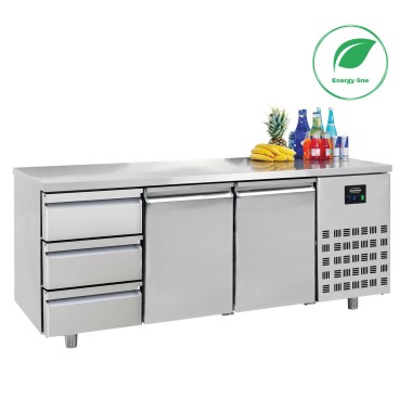 COMBISTEEL -  Table réfrigérée 2 portes 3 tiroirs energy line