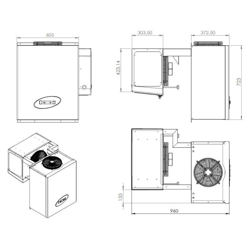 COMBISTEEL - Unité de refroidissement type négatif 6,6-9 m3