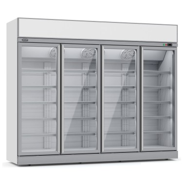 COMBISTEEL - Congélateur 4 portes en verre blanc