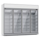 COMBISTEEL - Congélateur 4 portes en verre blanc