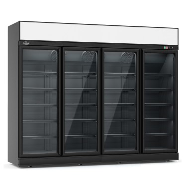 COMBISTEEL - Congélateur 4 portes en verre noir