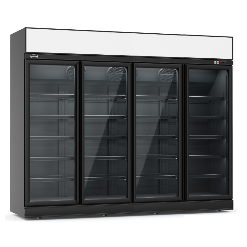 COMBISTEEL - Congélateur 4 portes en verre noir