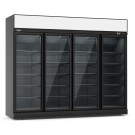 COMBISTEEL - Congélateur 4 portes en verre noir
