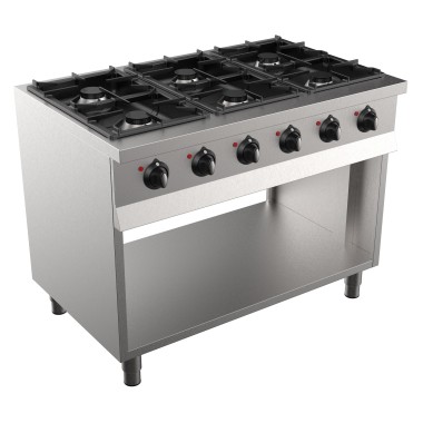 COMBISTEEL - Cuisinière à gaz 6 bruleurs