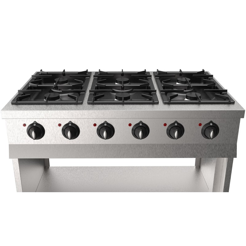 COMBISTEEL - Cuisinière à gaz 6 bruleurs