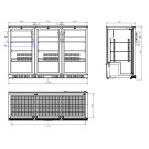 COMBISTEEL - Arrière bar réfrigérée noir 3 portes