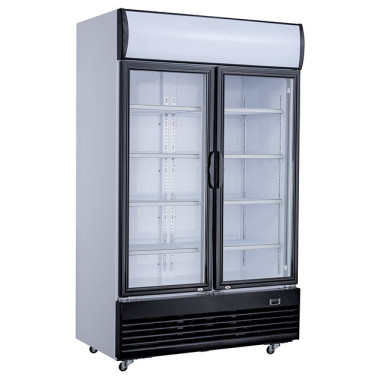 COMBISTEEL - Réfrigérateur 2 portes en verre 800l